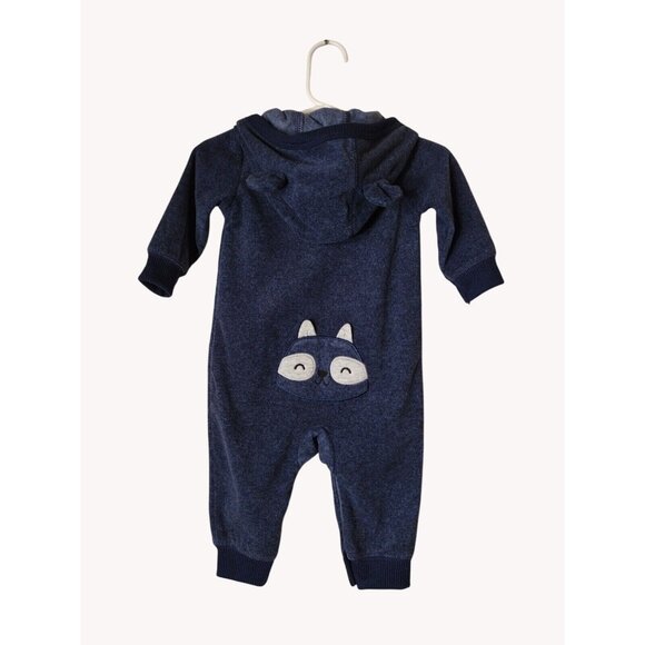Carters One Piece Baby 6 Months Hooded Snap Bottom Kangaroo Long Sleeve Fella - Picture 2 of 10